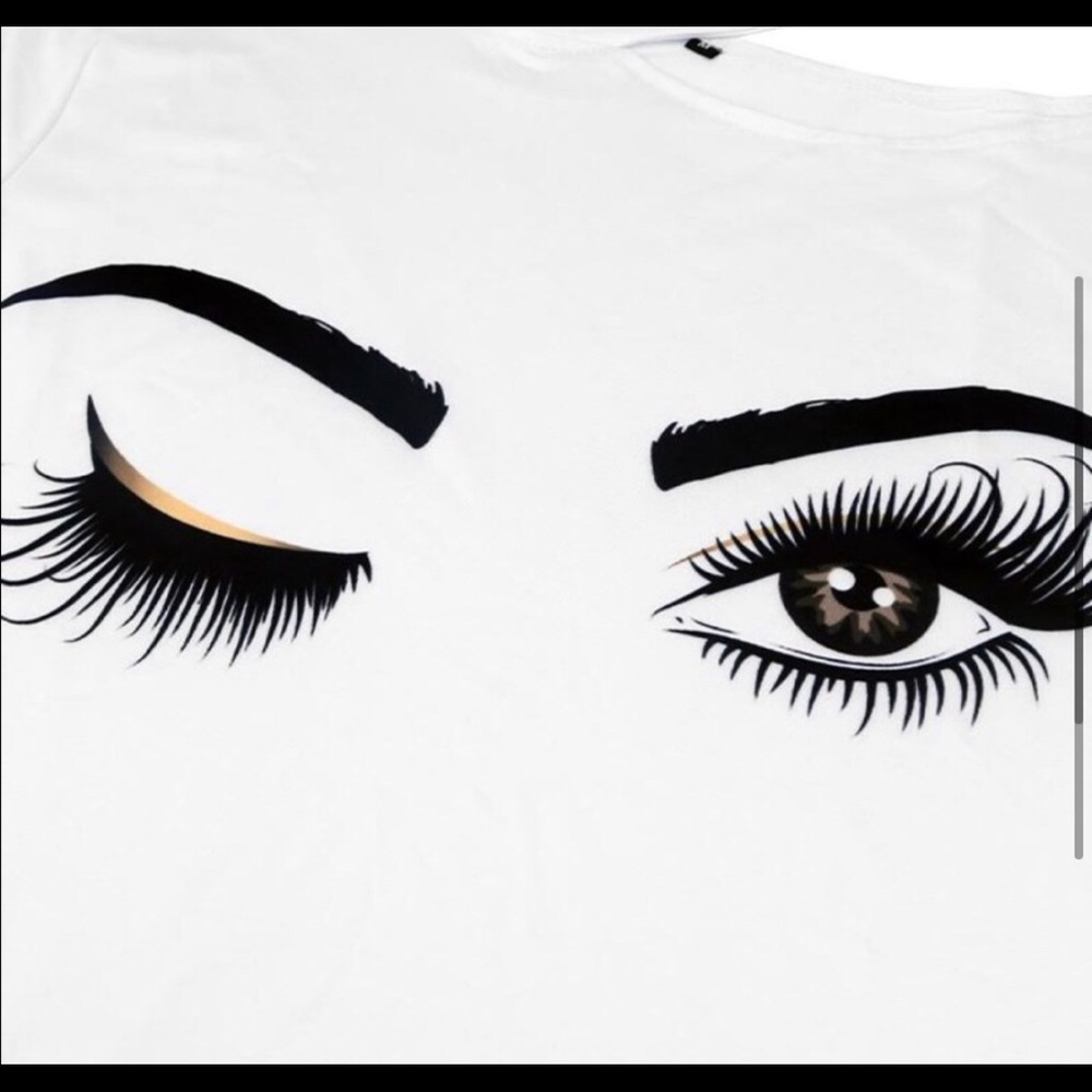 Valentine Gift Special Eyelash Shirt Sexy Shoulder - Picture 3 of 7
